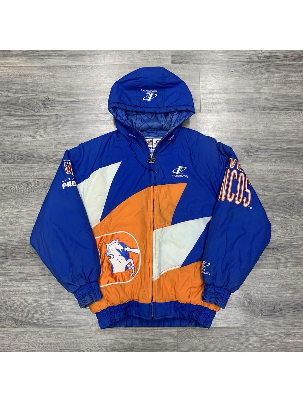 Vintage 90S Denver Broncos Shark Tooth Jacket Medium Logo Athletic RARE MENS